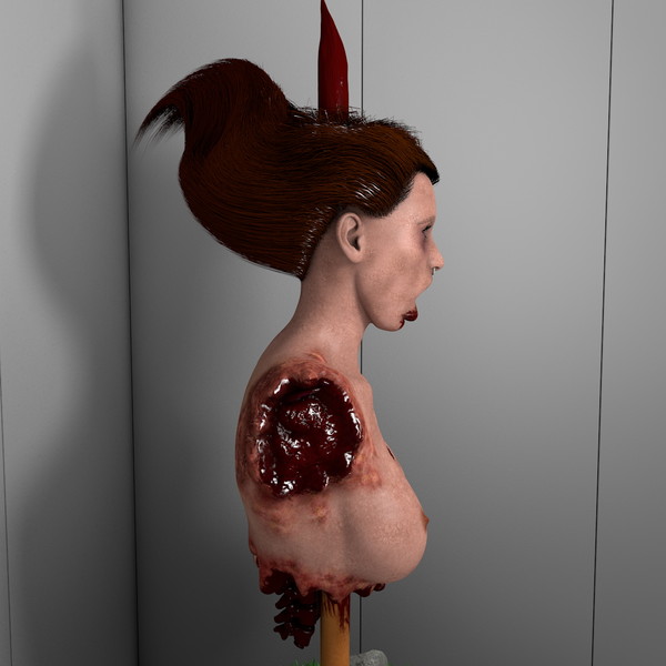 head pale c4d - Impaled Mutilated Girl Corpse... by scyrus